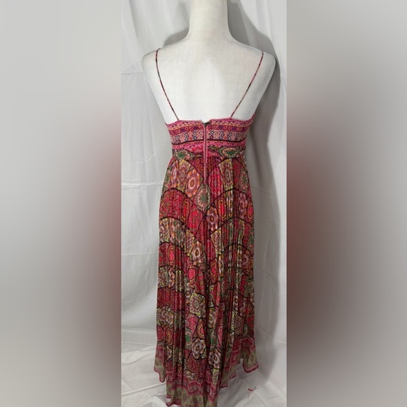 Alice + Olivia Despina Kaleidoscope Maxi Dress Size 0 Boho Pleated Festival Gown - Picture 7 of 10